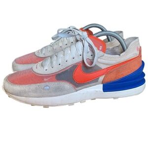 Nike Waffle One Rush Shoes Women's 9 Orange Blue Beige Accents Sneakers Mesh